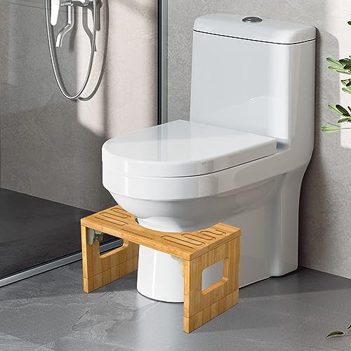 Bamboo Toilet Stool Squat 7in & 9in Adjustable Heights | Seasons Foundry