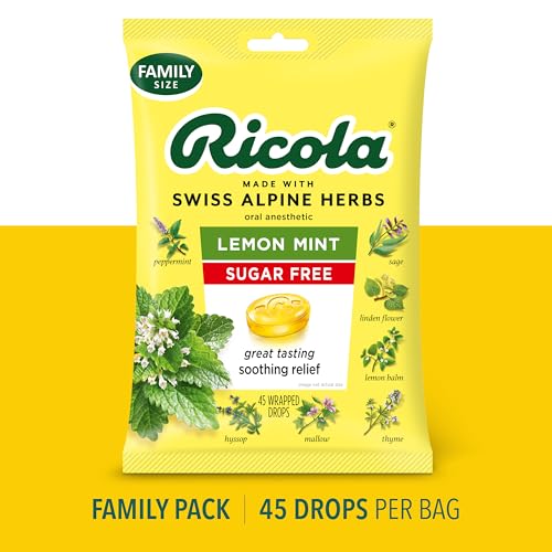 Ricola Sugar Free Lemon Mint Throat Drops, 45 Count | Seasons Foundry