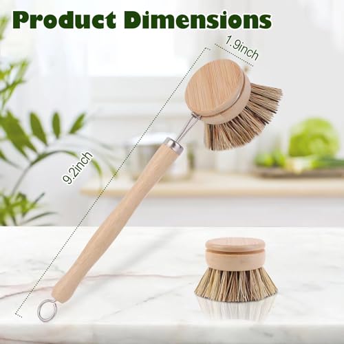 Refill: Bamboo Dish Brush - Hard Brush 4 Replacement Heads