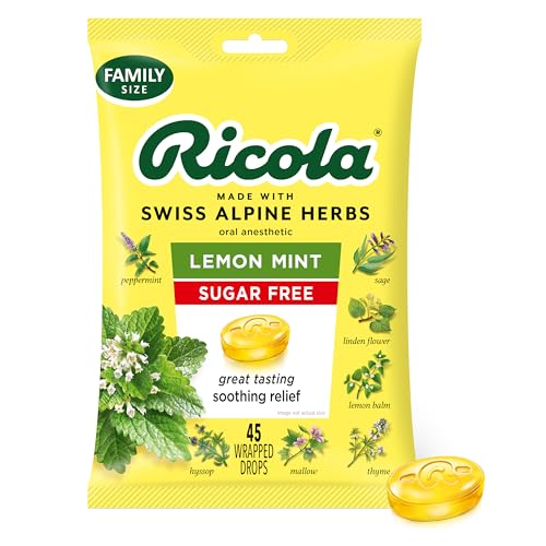 Ricola Sugar Free Lemon Mint Throat Drops, 45 Count | Seasons Foundry