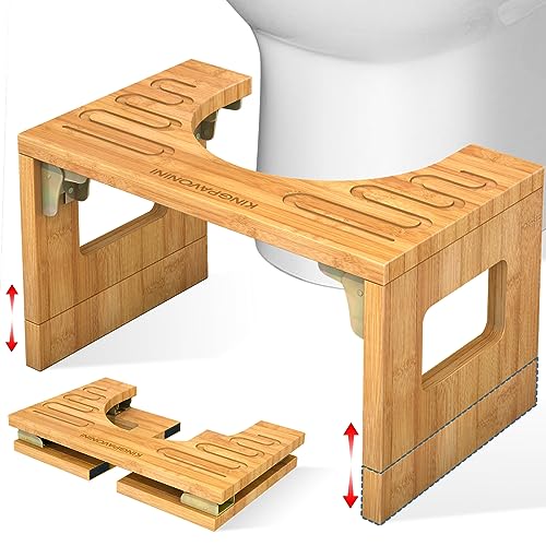 Bamboo Toilet Stool Squat 7in & 9in Adjustable Heights | Seasons Foundry