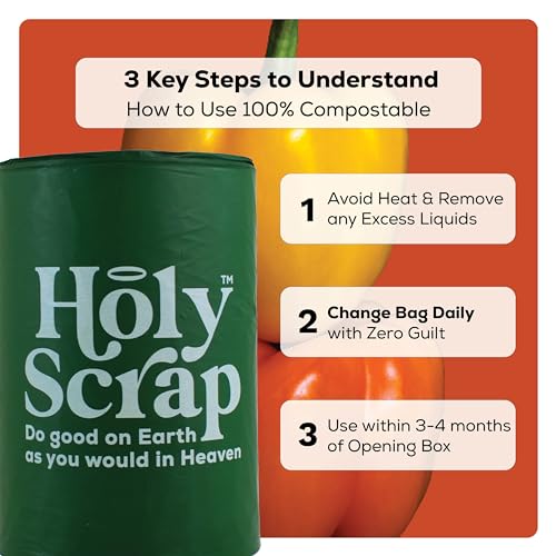 HOLY SCRAP! 100% Compostable Trash Bags 3.2 Gallon - 60 Pack
