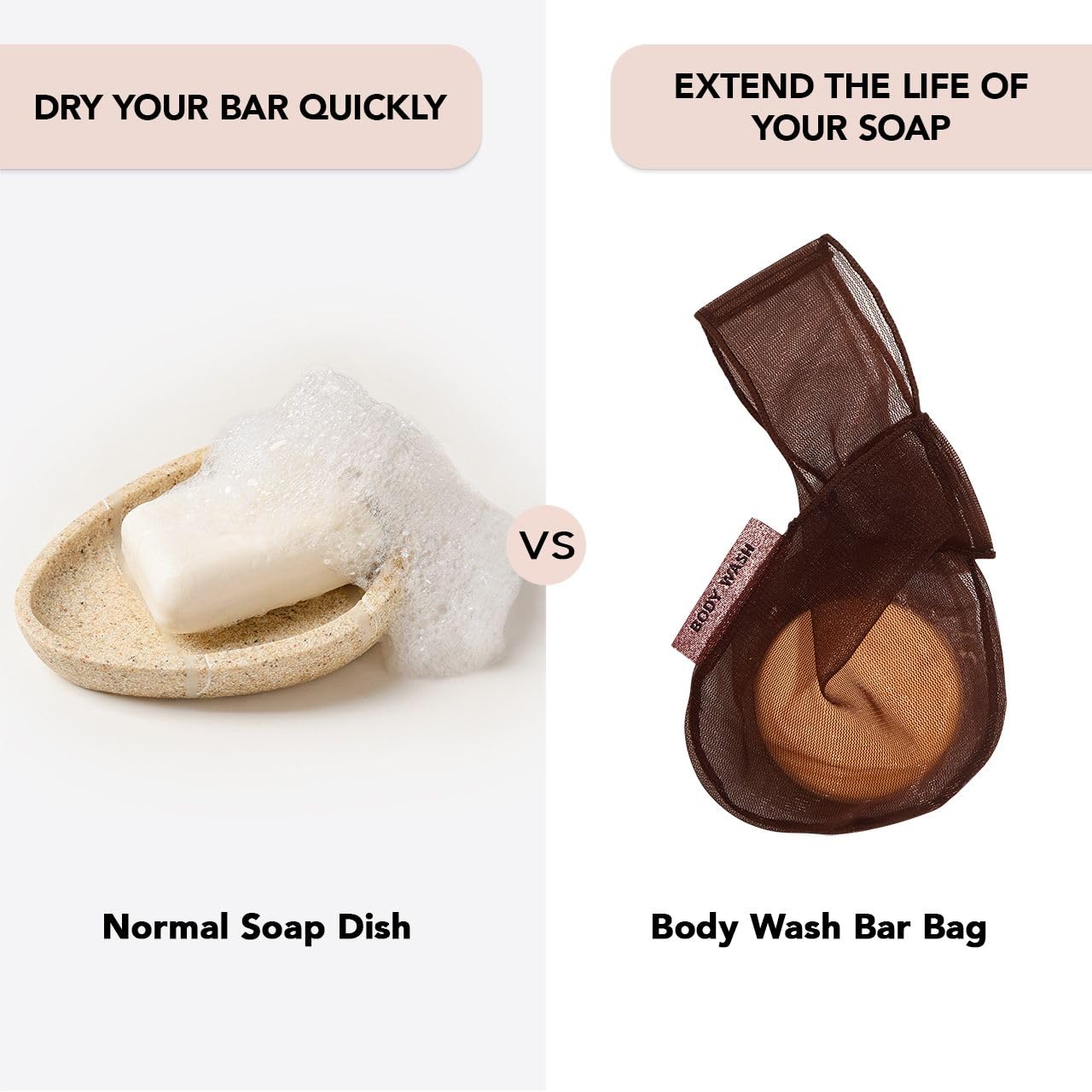Shampoo & Body Bar Soap Saver Bag by Kitsch | Sustainable Bathroom