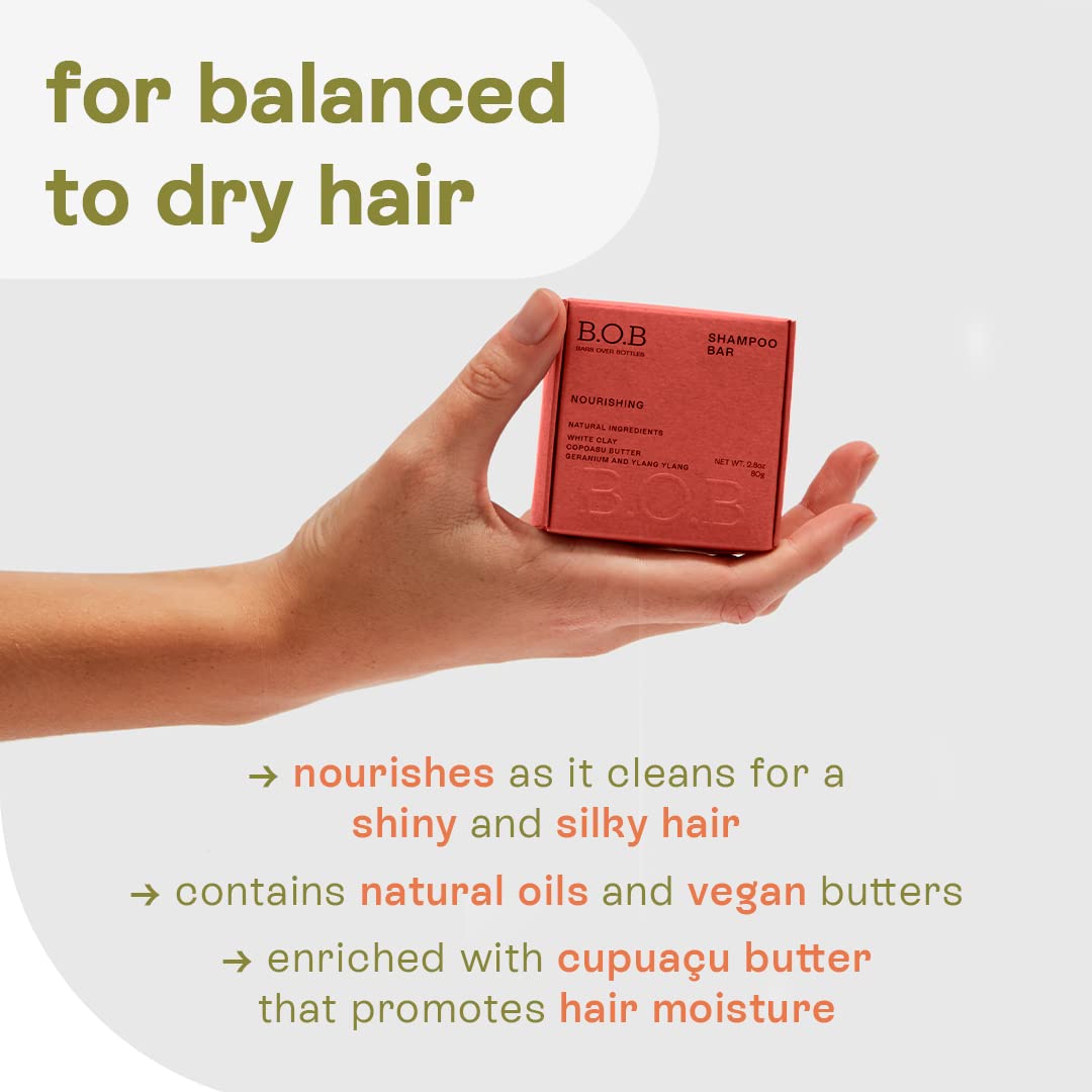 Nourishing Shampoo Bar | Balanced to Dry Hair | B.O.B BARS OVER BOTTLES