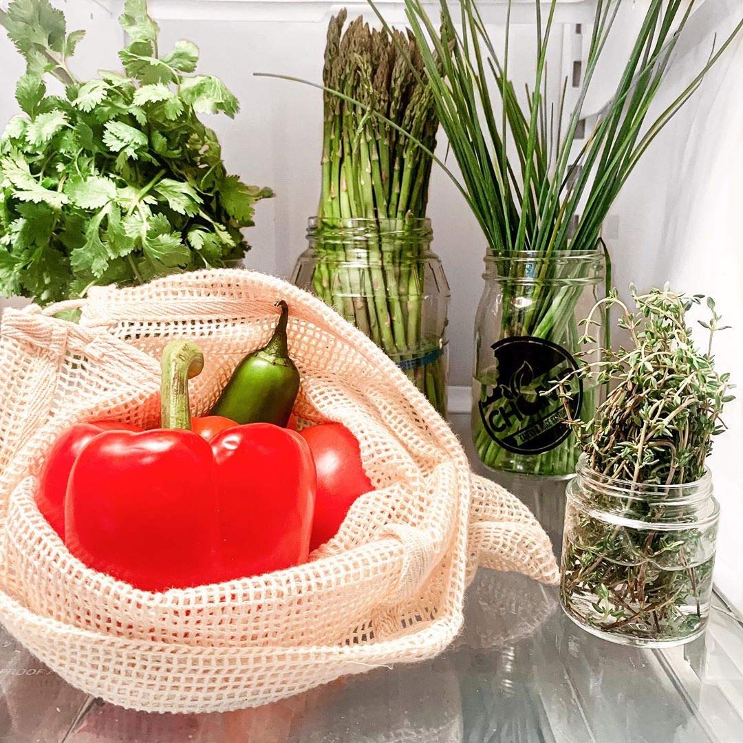 Reusable Mesh Produce Bags - 100% Organic Cotton Reusable Net Vegetable Bags | Organic Cotton Mart