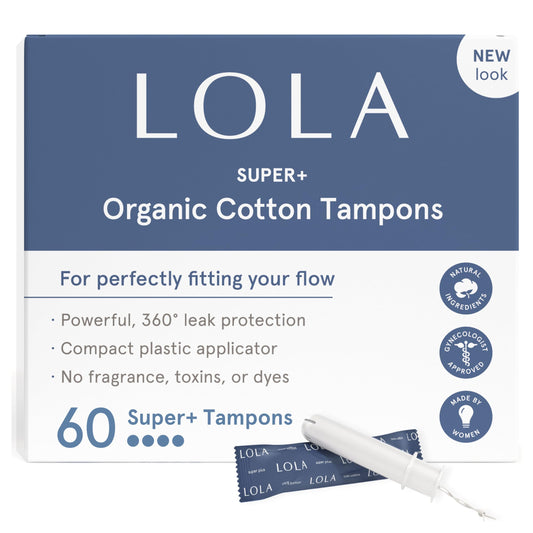 LOLA Organic Cotton Tampons, 60 Count - Super Plus Tampons | Seasons Foundry