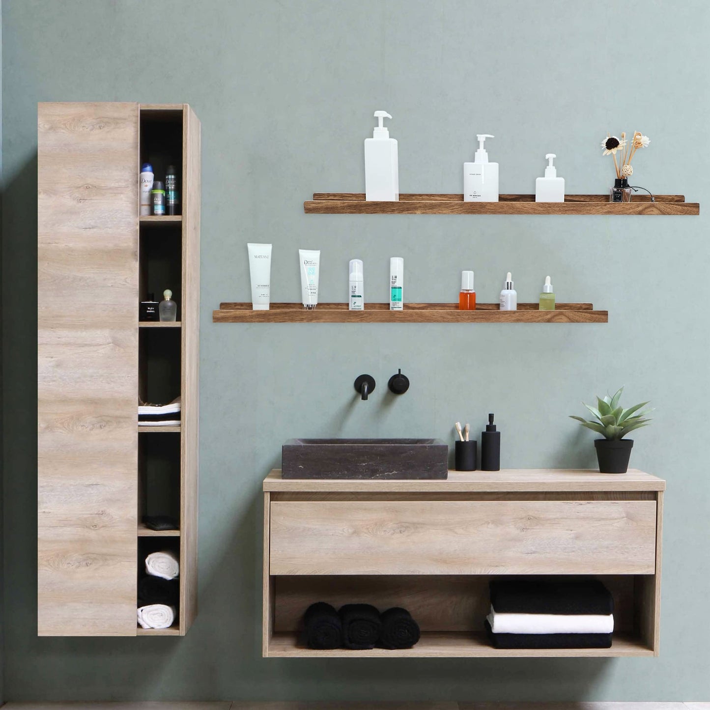 Floating Shelves with Lip 36 Inches Set of 2 | Sustainable Home Decor