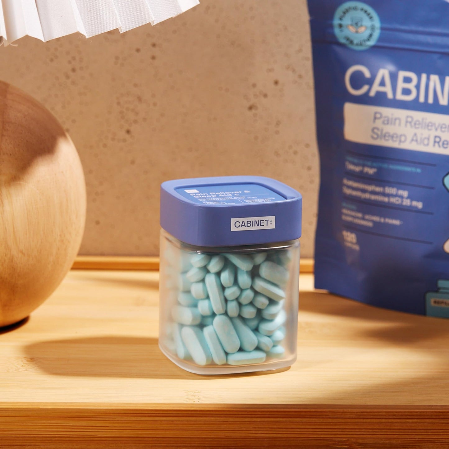 Cabinet Nighttime Pain Reliever and Sleep Aid