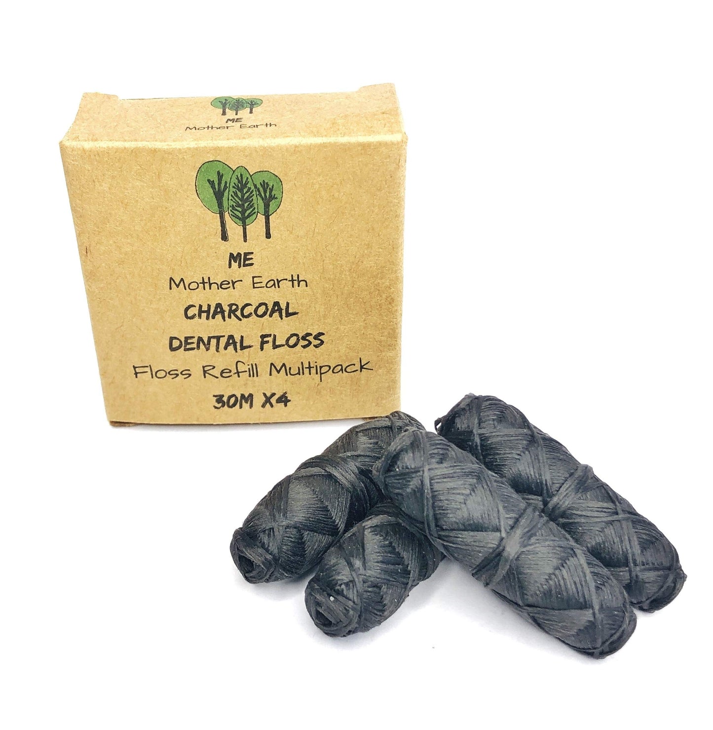 Refill Biodegradable Bamboo Charcoal Dental Floss | 4 Pack
