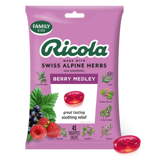 Ricola Berry Medley Throat Drops, 45 Count | Seasons Foundry