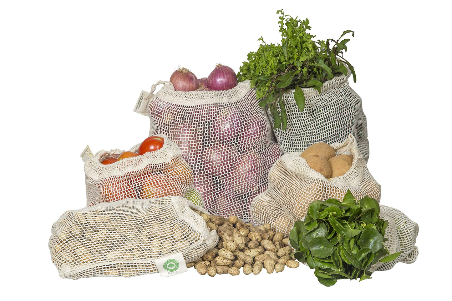 Reusable Mesh Produce Bags - 100% Organic Cotton Reusable Net Vegetable Bags | Organic Cotton Mart