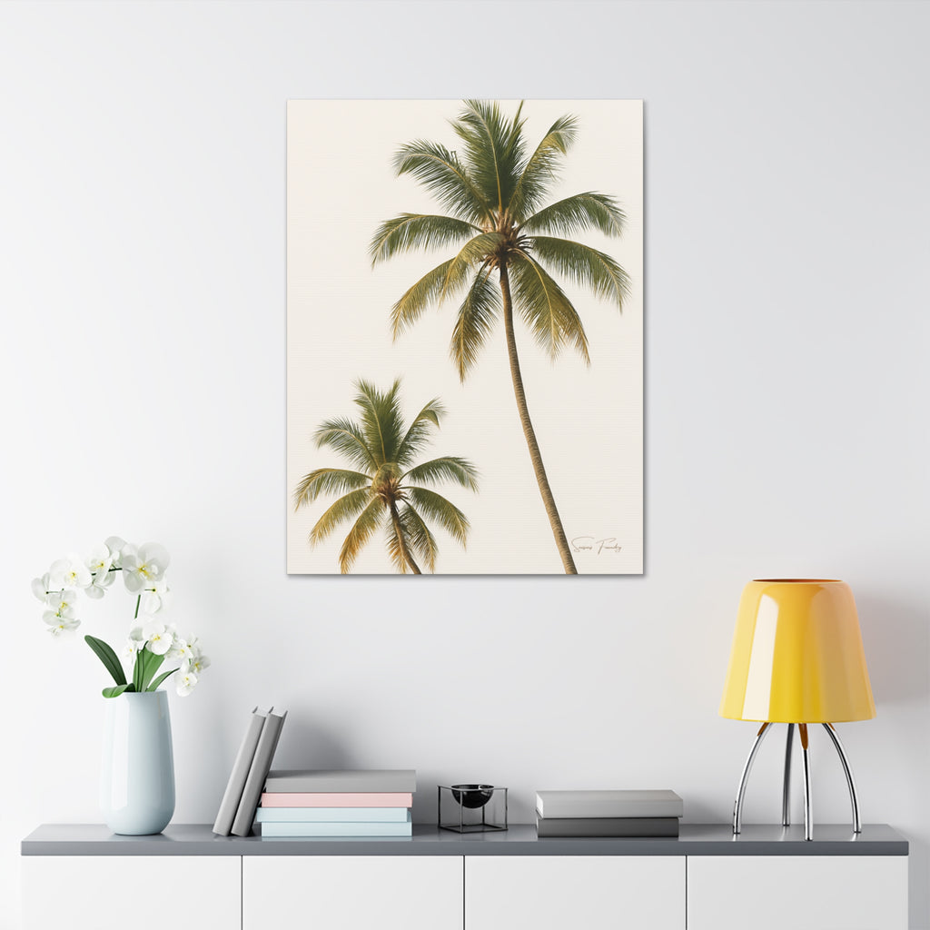 Twin Palms Coastal Canvas — Minimalist Coastal Canvas