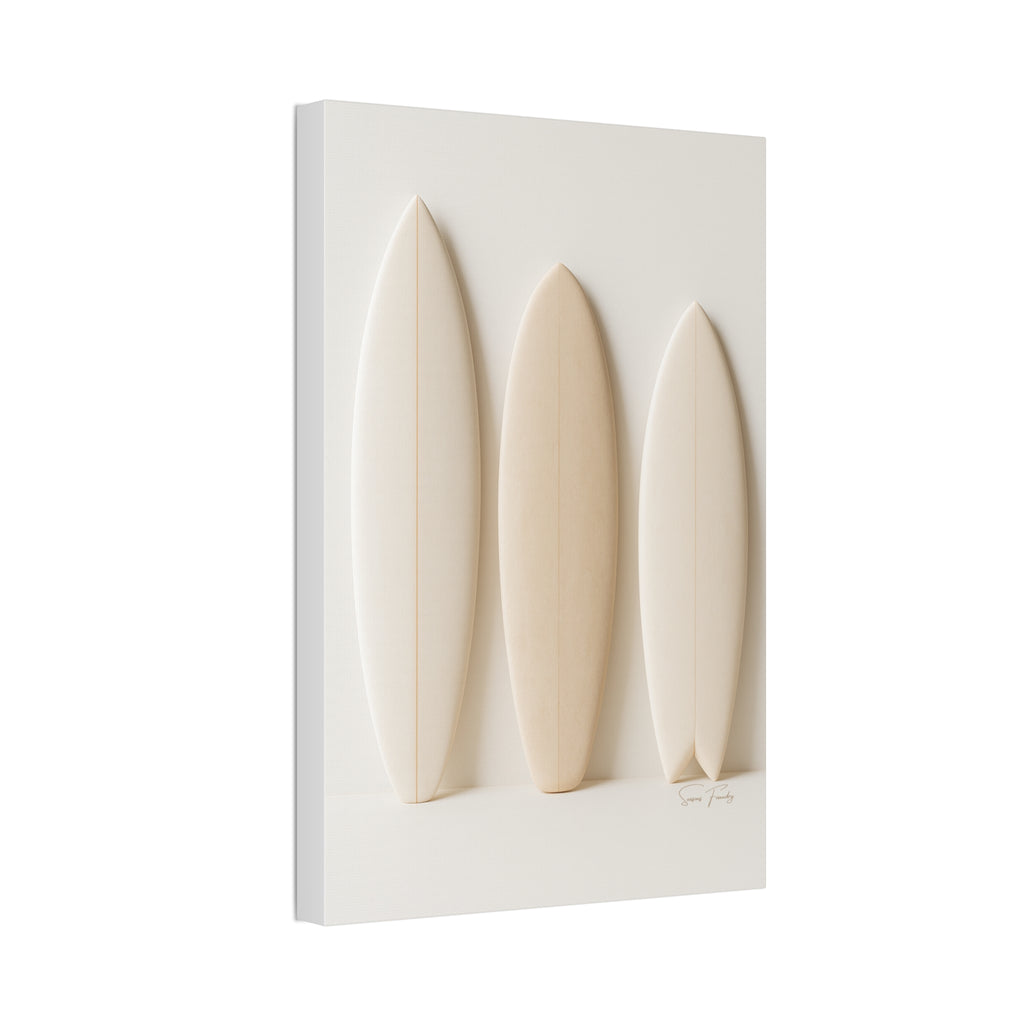 Surfboard Trio – Minimalist Coastal Canvas