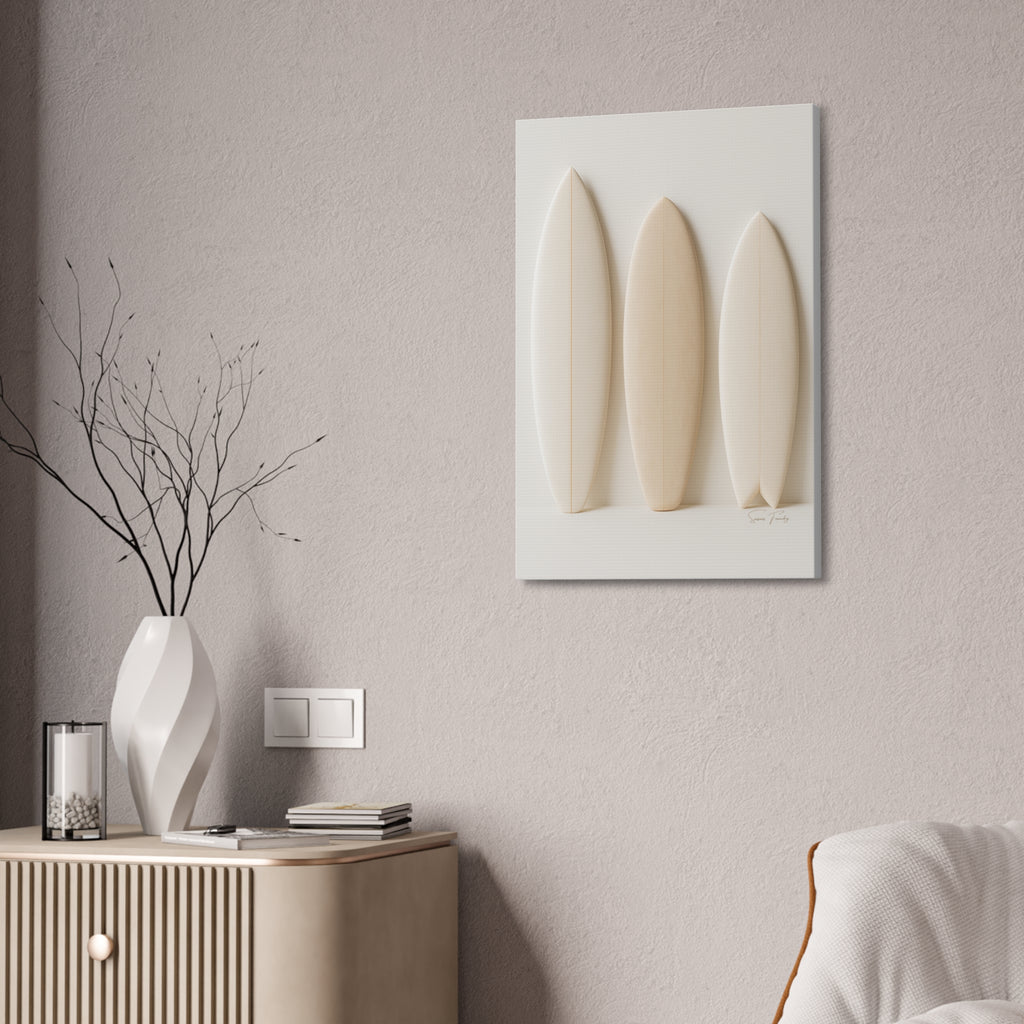 Surfboard Trio – Minimalist Coastal Canvas