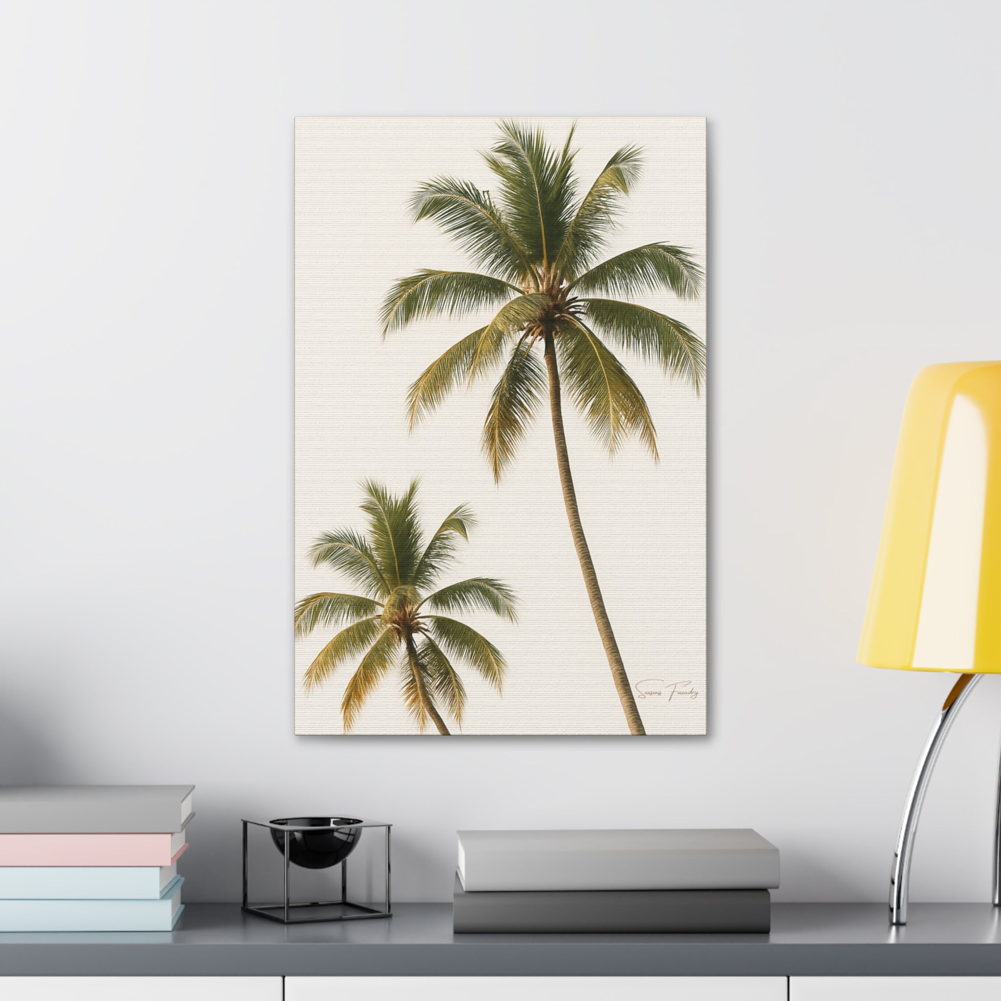 Twin Palms Coastal Canvas — Minimalist Coastal Canvas