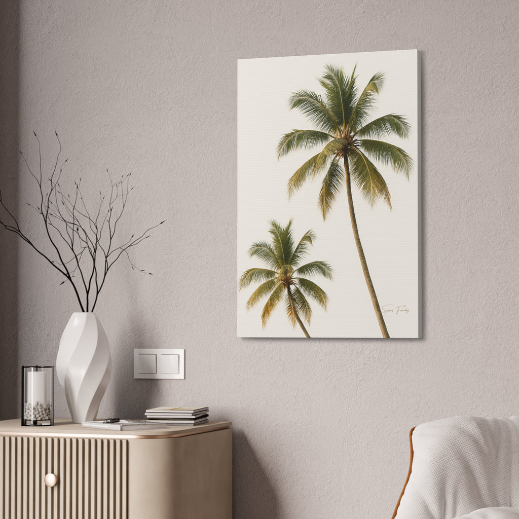 Twin Palms Coastal Canvas — Minimalist Coastal Canvas