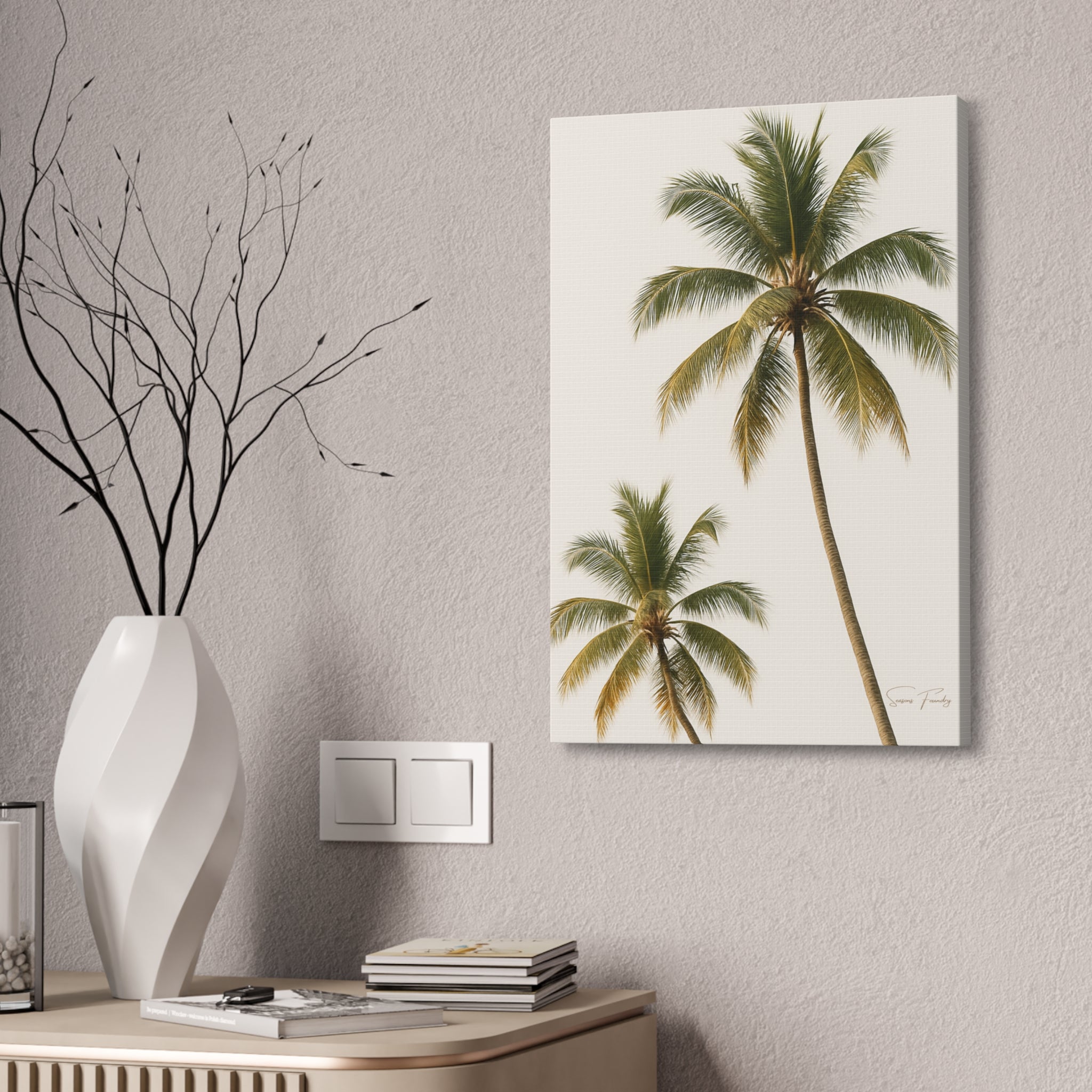 Twin Palms Coastal Canvas — Minimalist Coastal Canvas