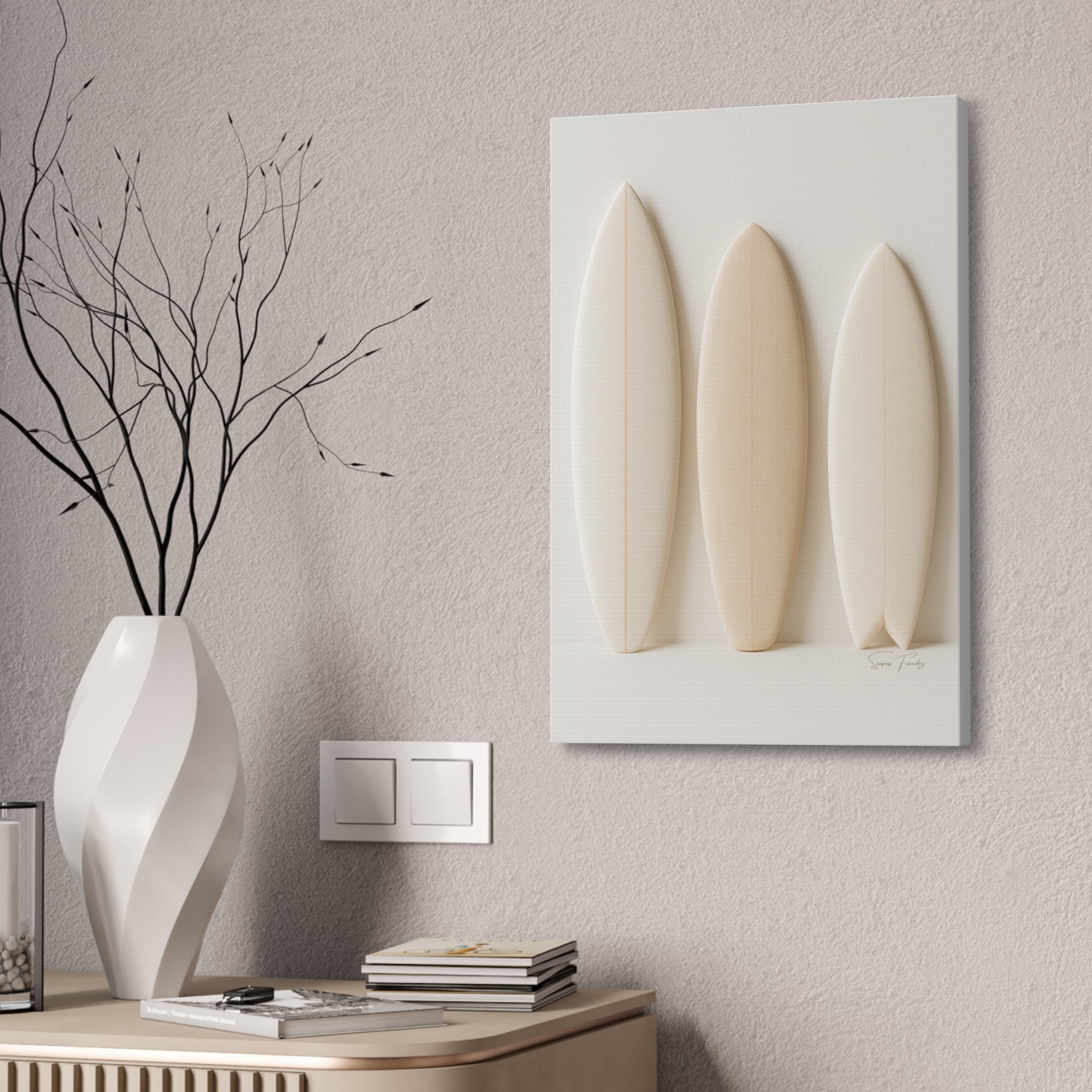 Surfboard Trio – Minimalist Coastal Canvas