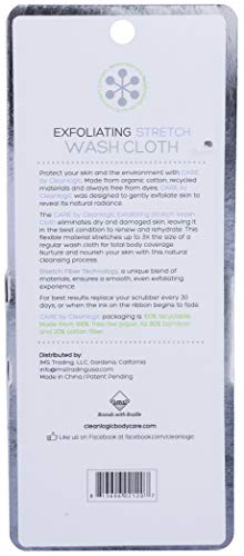 CleanLogic Sustainable Exfoliating Stretch Bath and Shower Wash Cloth, Certified Organic, 1 Count (Pack of 1)