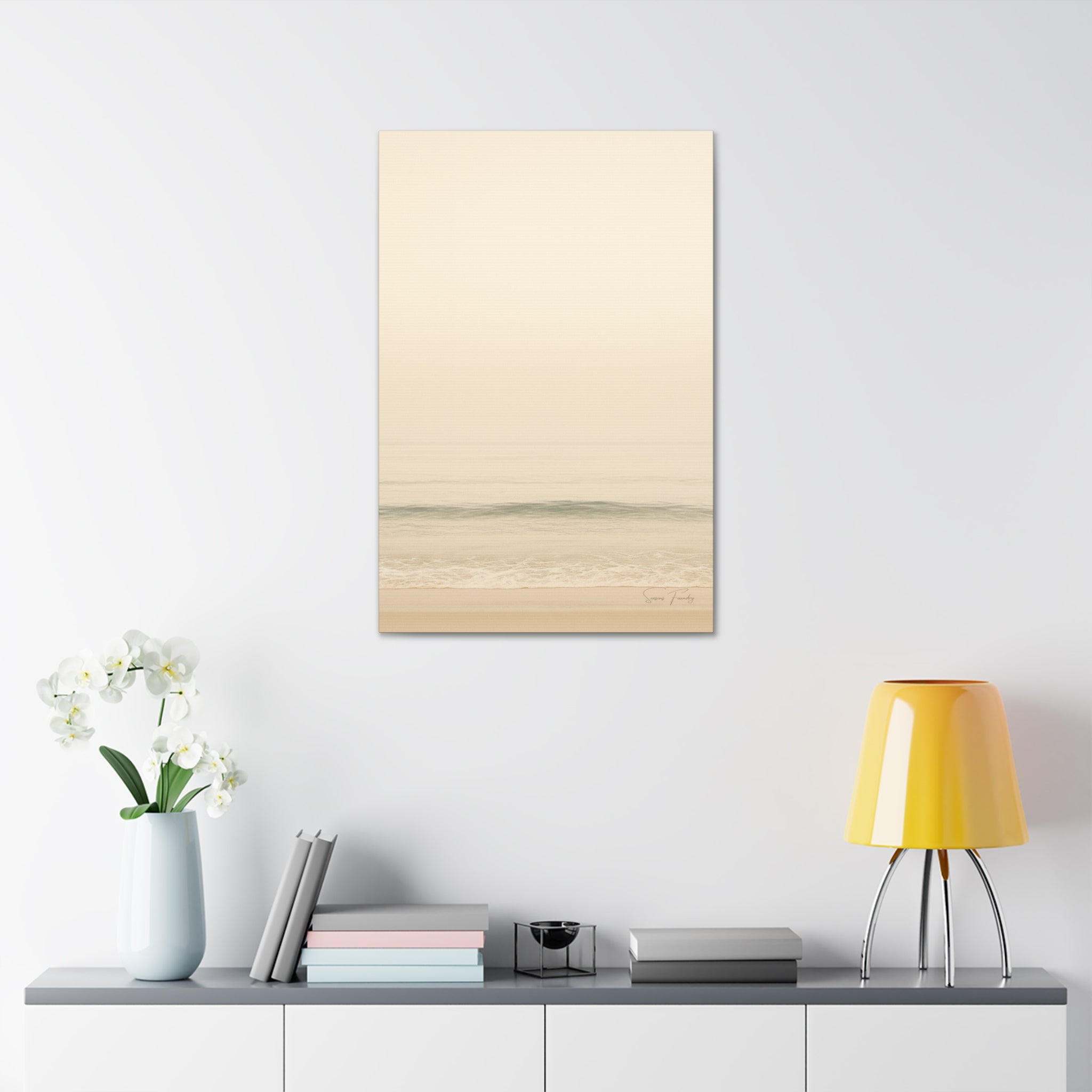 Soft Horizon – Minimalist Coastal Canvas (1.5" Depth)
