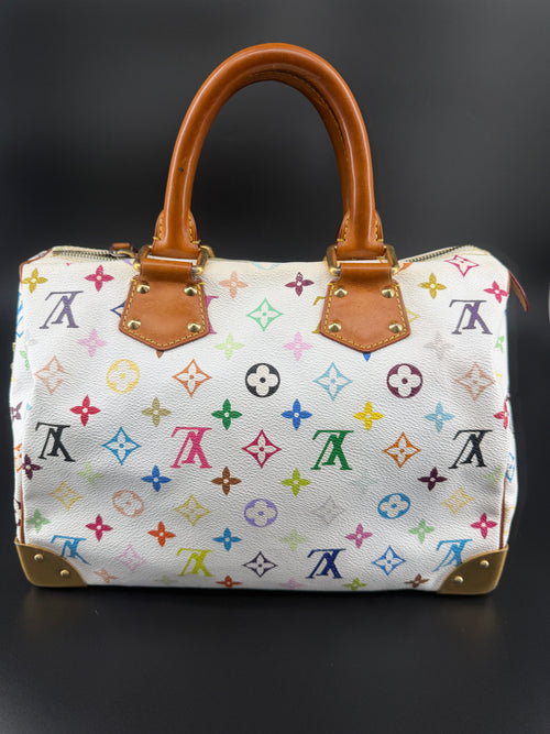 Pre-Owned | Louis Vuitton x Takashi Murakami Monogram Multicolore Speedy 30 – White