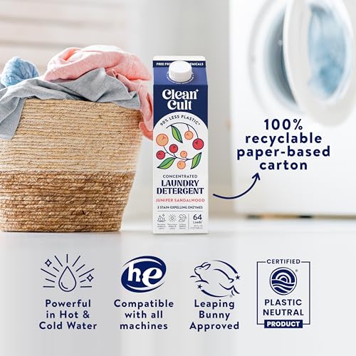 Laundry Detergent Liquid Soap (90% Less Plastic) - Juniper Sandalwood | Cleancult
