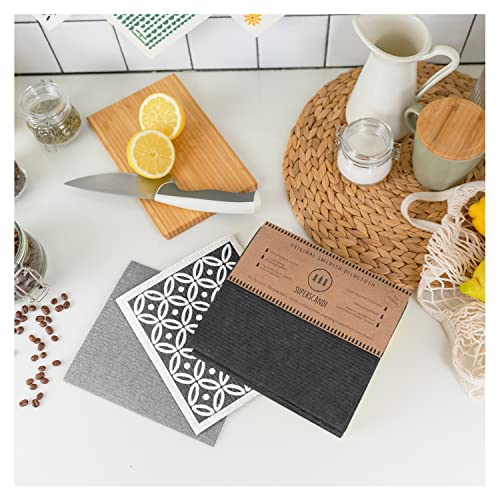 Swedish Dishcloths for Kitchen Grey 10 Pack Reusable & Compostable