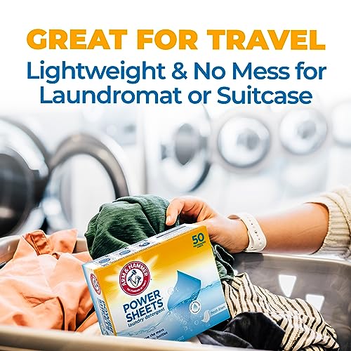 Arm & Hammer Power Sheets Laundry Detergent - Fresh Linen 50ct up to 100 Small Loads