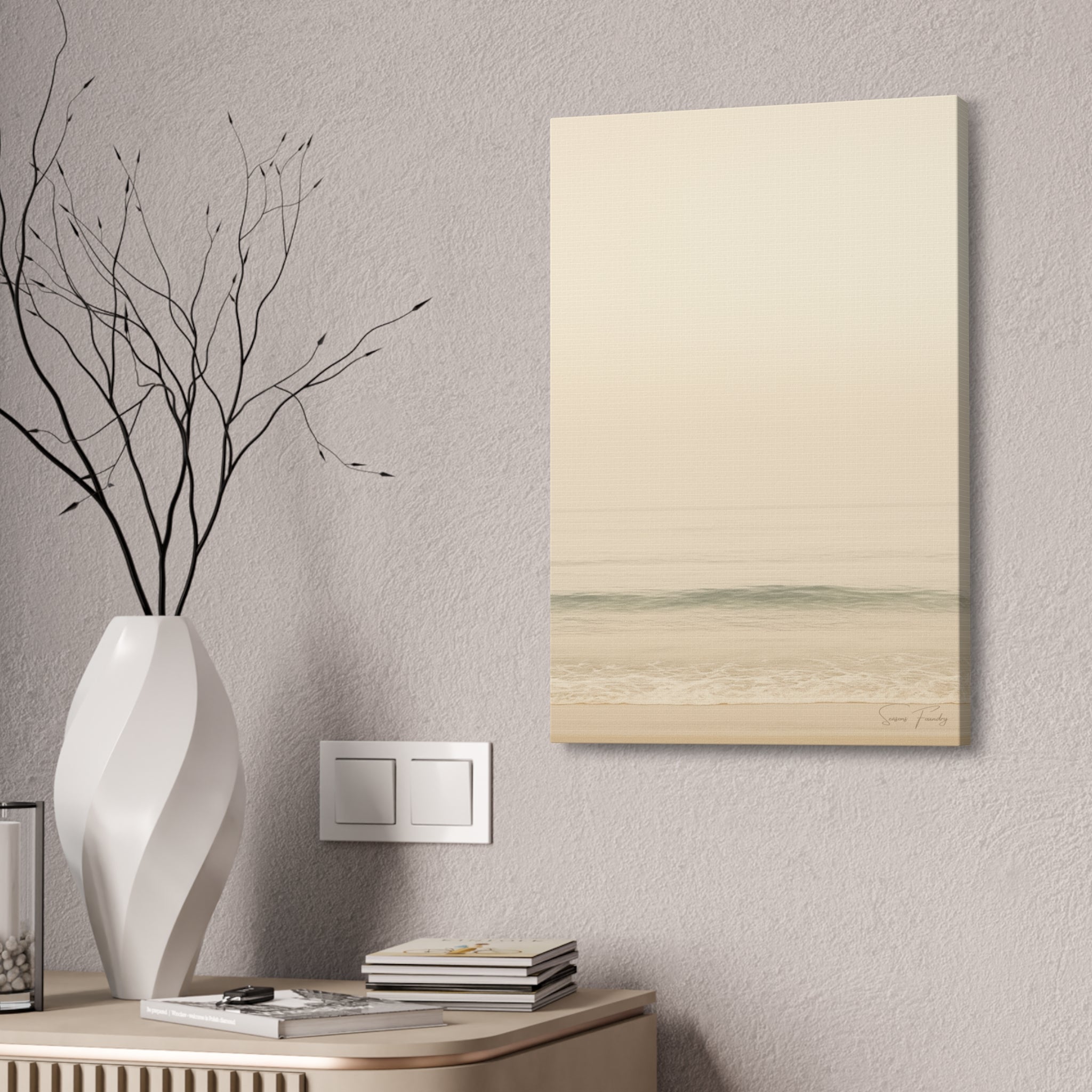 Soft Horizon – Minimalist Coastal Canvas (1.5" Depth)