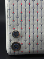 Pre-Owned | 2015 Christian Dior Medium Lady Dior Embroidered Flower Bag. Pale Blue-Gray