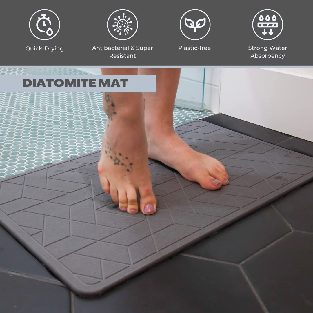 Quick Dry Stone Bath Math Diatomaceous Earth Floor | Sustainable Bathroom