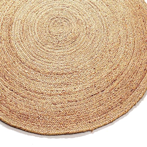 Home Hand Woven Jute Braided Rug, 3' Round | Sustainable Home Decor