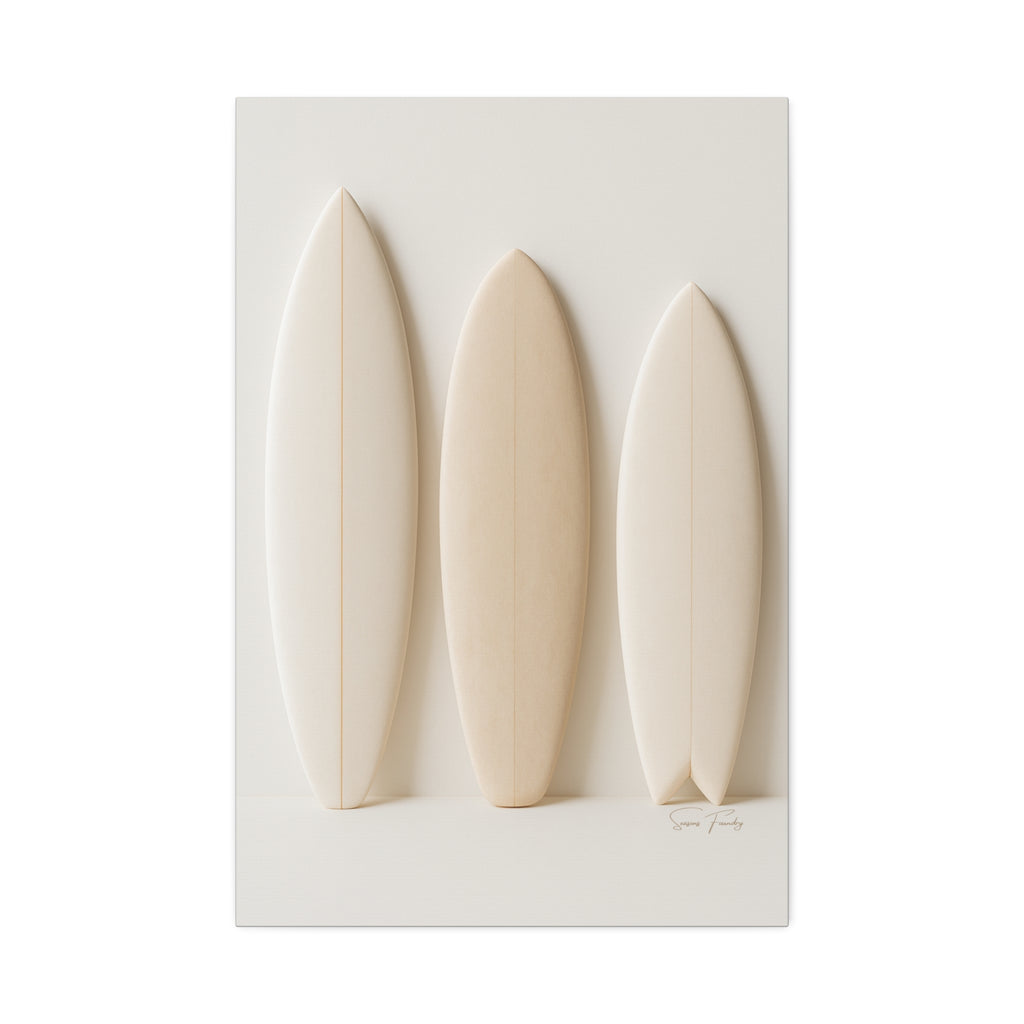 Surfboard Trio – Minimalist Coastal Canvas