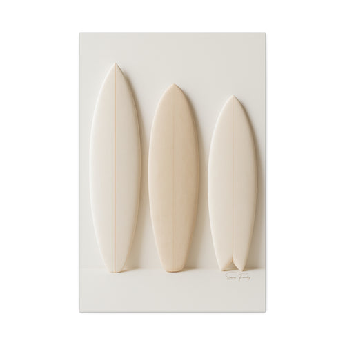Surfboard Trio – Minimalist Coastal Canvas