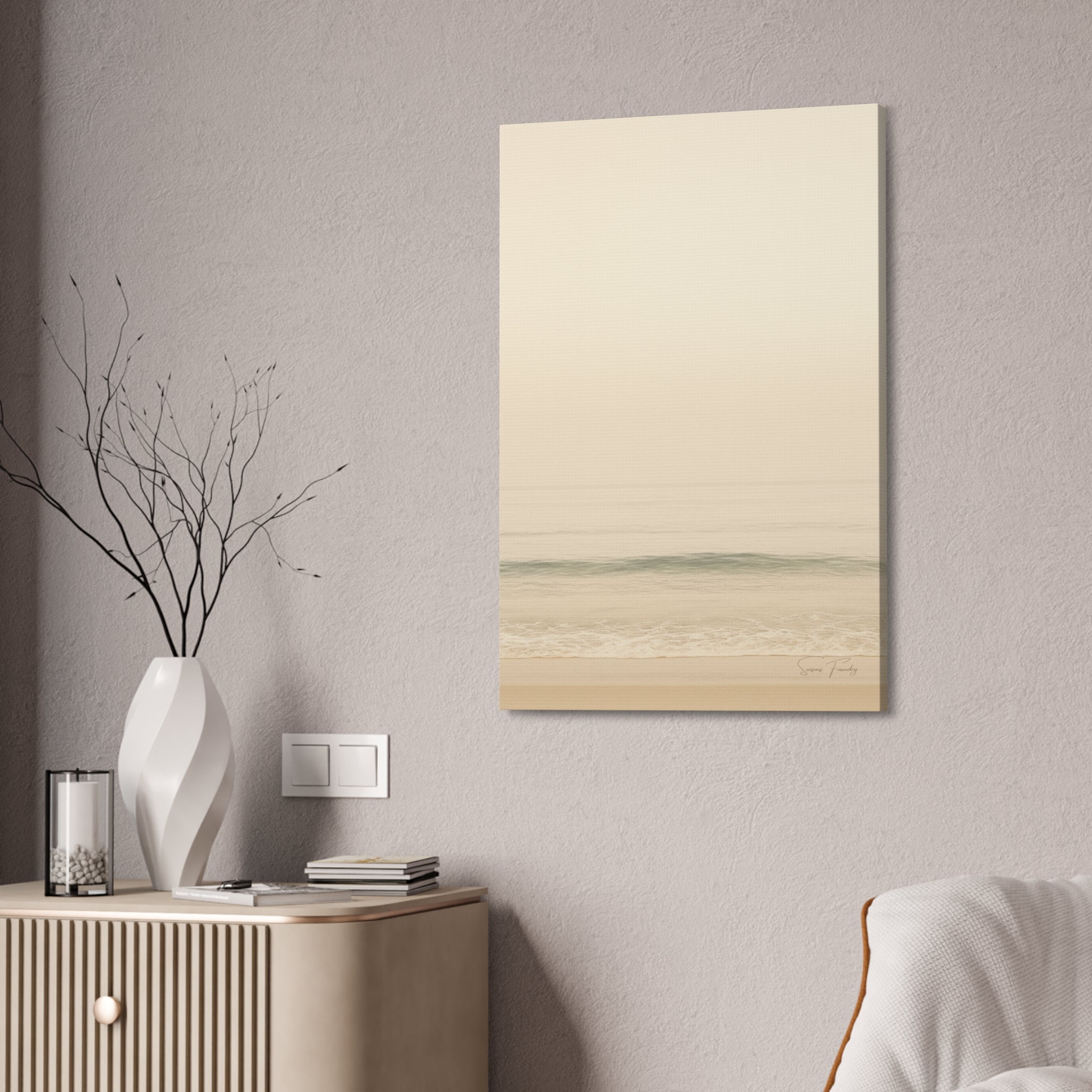 Soft Horizon – Minimalist Coastal Canvas (1.5" Depth)