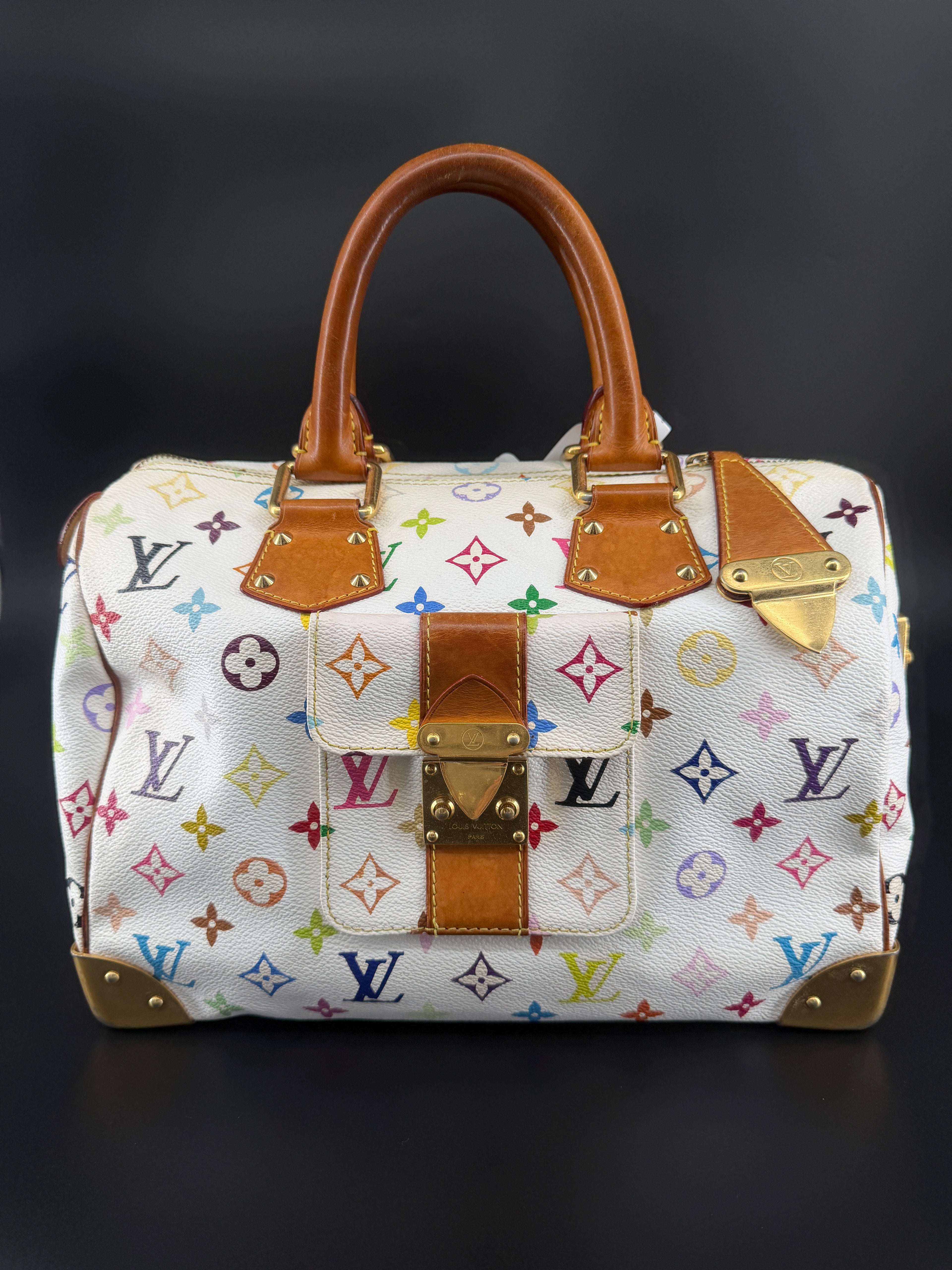 Pre-Owned | Louis Vuitton x Takashi Murakami Monogram Multicolore Speedy 30 – White
