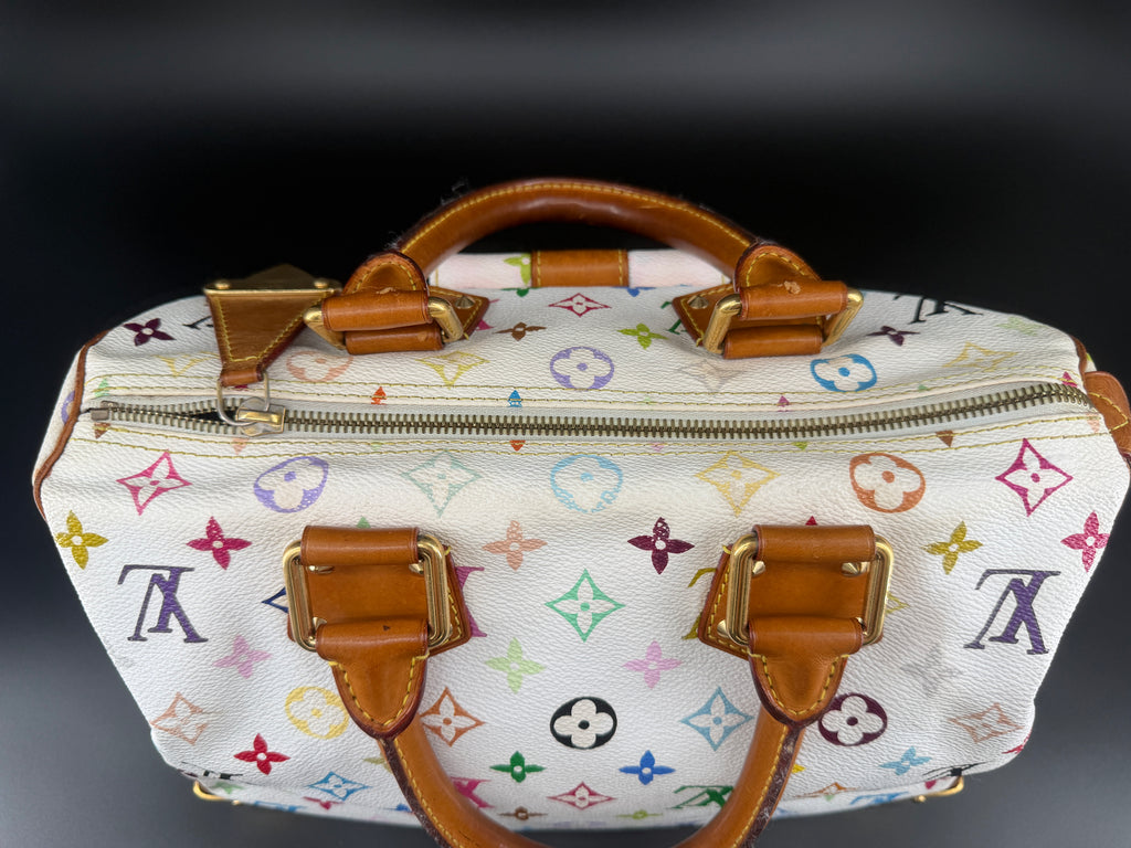 Pre-Owned | Louis Vuitton x Takashi Murakami Monogram Multicolore Speedy 30 – White