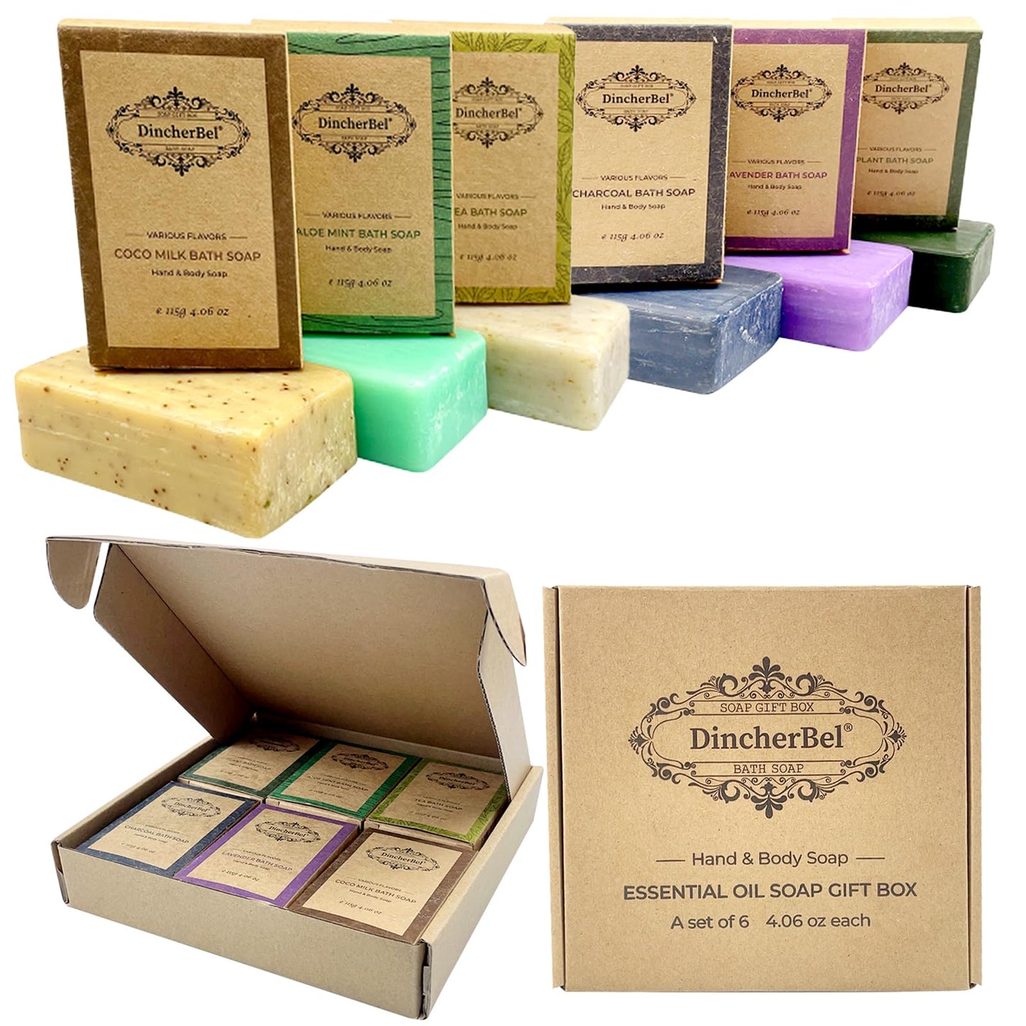 Natural Soap Bar, Handmade Natural Soaps - Set of 6