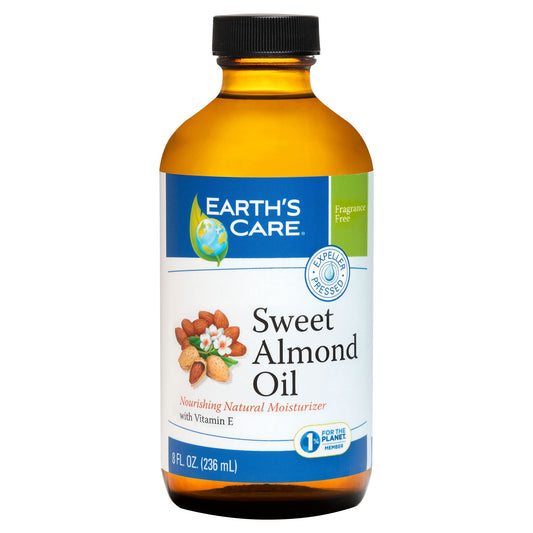Sweet Almond Oil | Earth’s Care Glass Bottle, 8 FL. OZ.