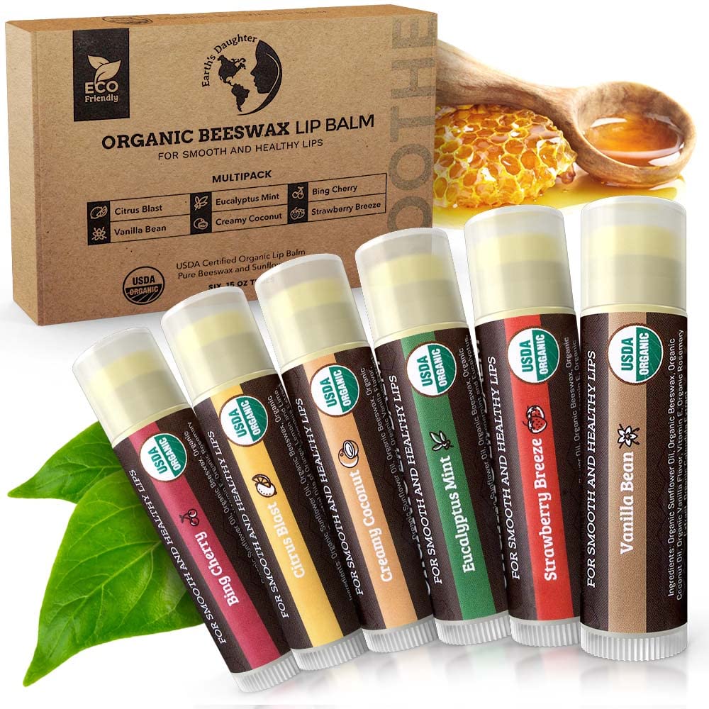 USDA Organic Lip Balm 6-Pack by Earth's Daughter | Sustainable Lip Balm