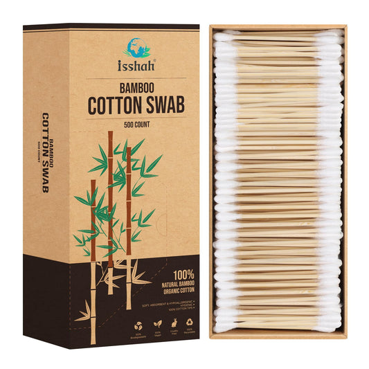 Bamboo Cotton Swabs - 500 Count -