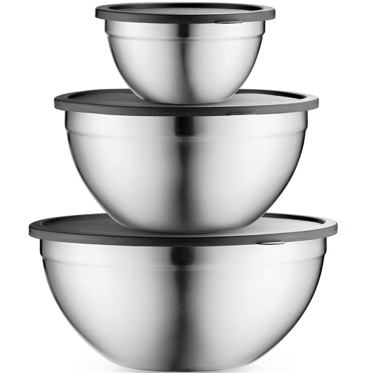Mixing Bowls with Airtight Lids, Stainless Steel