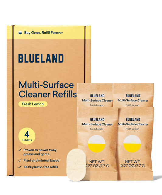 BLUELAND Multi-surface All Purpose Cleaner Refill Tablet 4 Pack | Makes 4 x 24 Fl oz bottles (96 Fl oz total)
