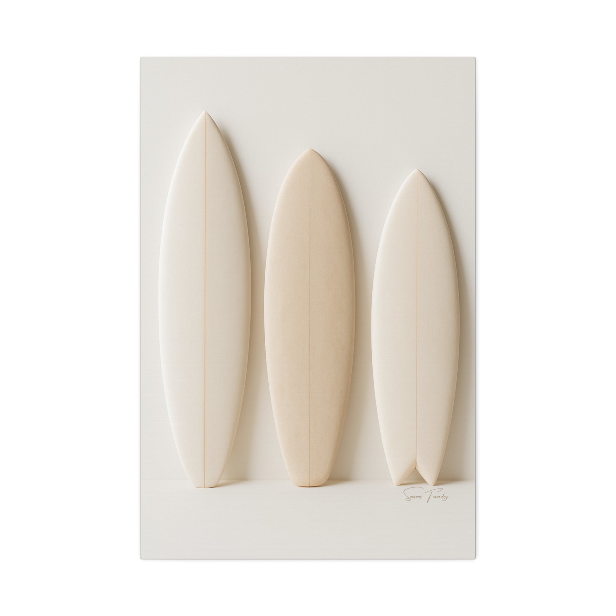 Surfboard Trio – Minimalist Coastal Canvas