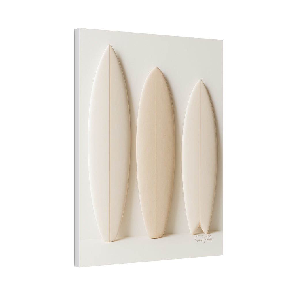 Surfboard Trio – Minimalist Coastal Canvas