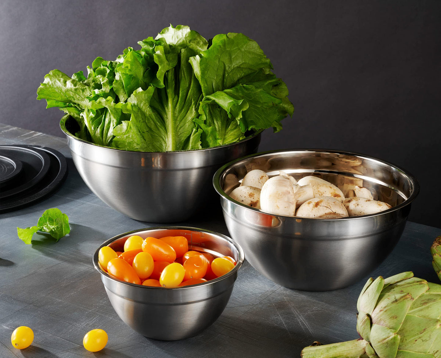 Mixing Bowls with Airtight Lids, Stainless Steel