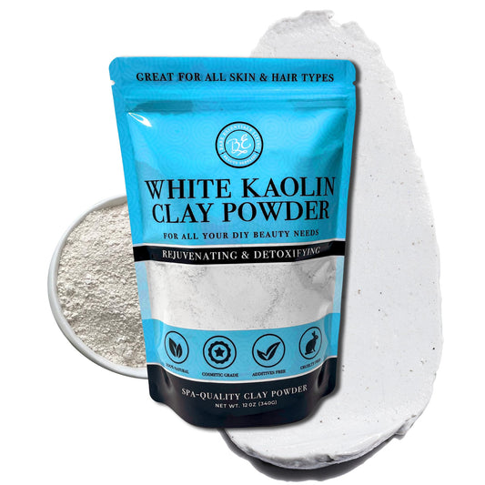 Bare Essentials Living - White Kaolin Clay Powder (12oz) 100% Natural White Powdered Clay for Seed Bombs, White Clay Mask, DIY Spa, Soap, Bath Bomb, Deodorant, Can be Used as Kaolin Clay for Gardening