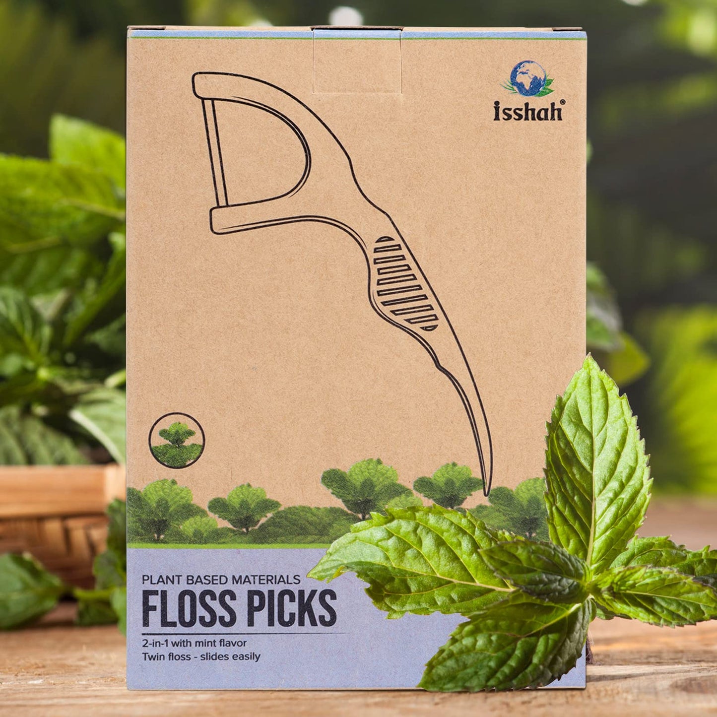 Natural Dental Floss Picks (300 Count) | Sustainable Personal Care