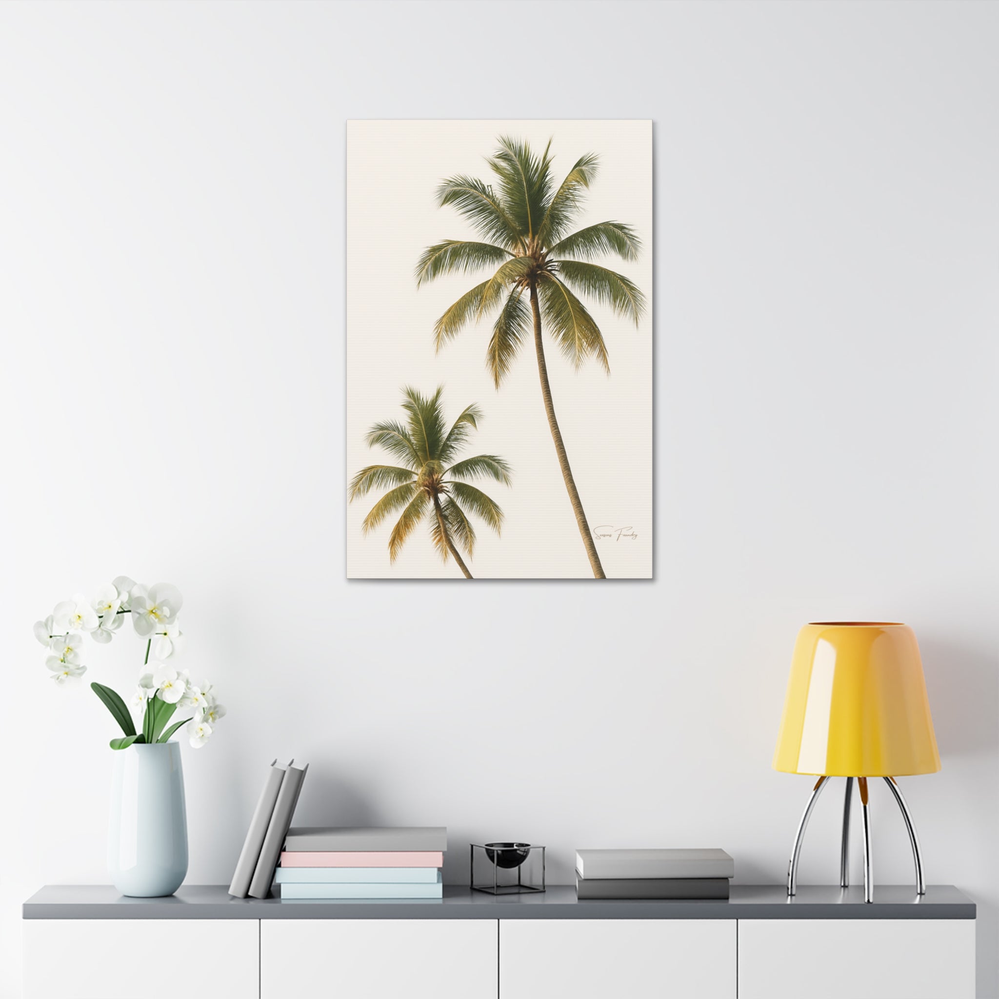 Twin Palms Coastal Canvas — Minimalist Coastal Canvas