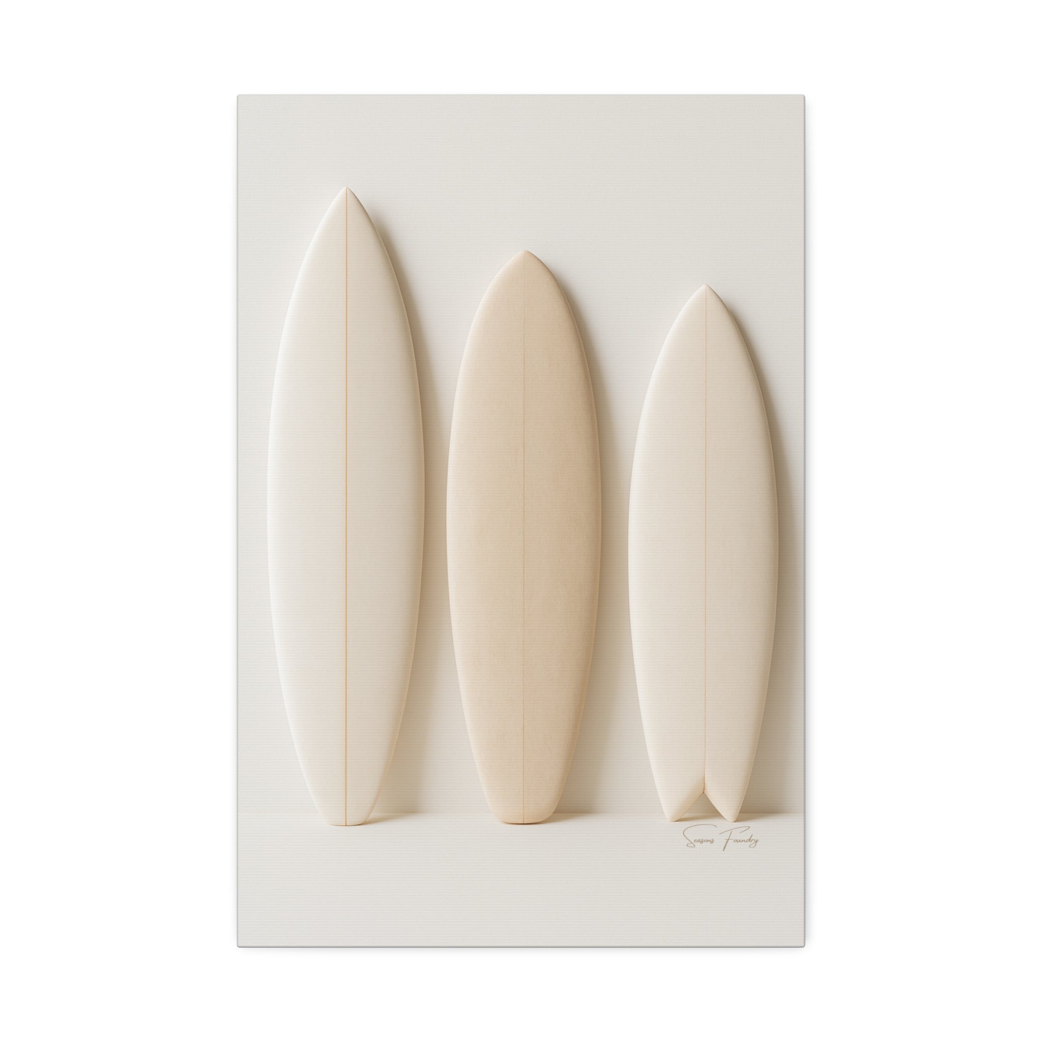 Surfboard Trio – Minimalist Coastal Canvas